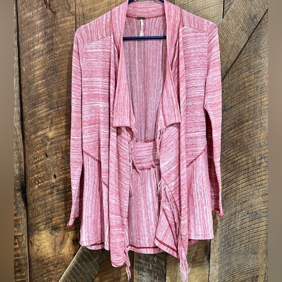 Free People Sweaters - Free People Take A Bow Stripe Fringe Boho Cardigan